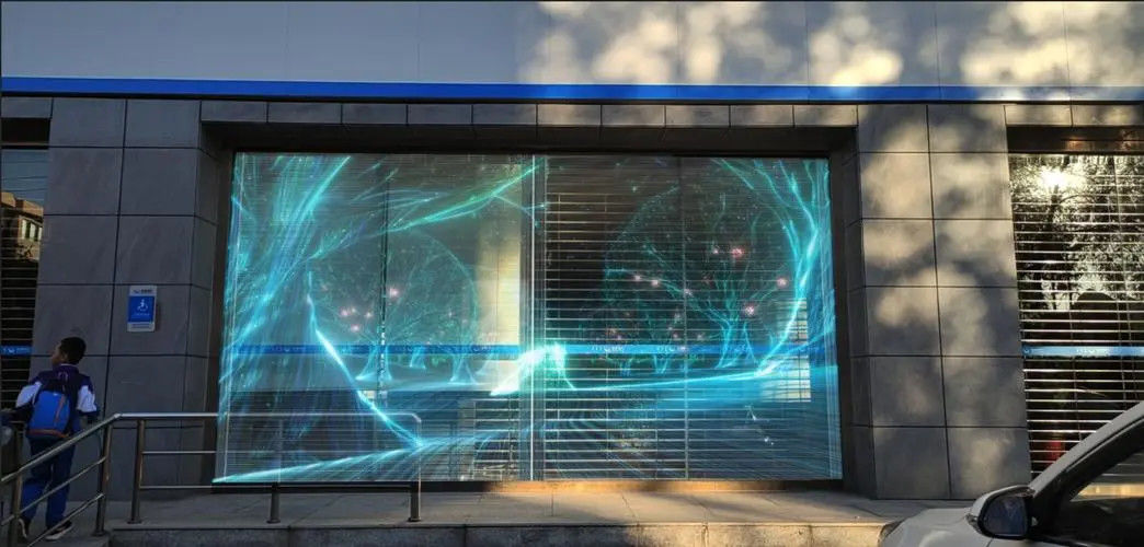 P3.97-7.81 LED-video-muurdisplay Verhuur Doorzichtig volkleurig