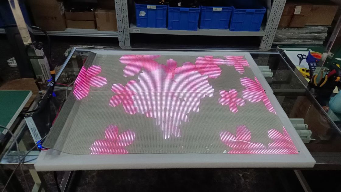 P6 P10 Doorzichtig LED-displaypaneel Flexibel volkleurig voor binnen