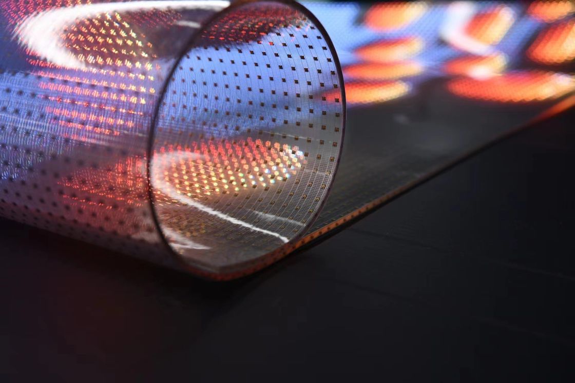 P6 P10 Doorzichtig LED-displaypaneel Flexibel volkleurig voor binnen